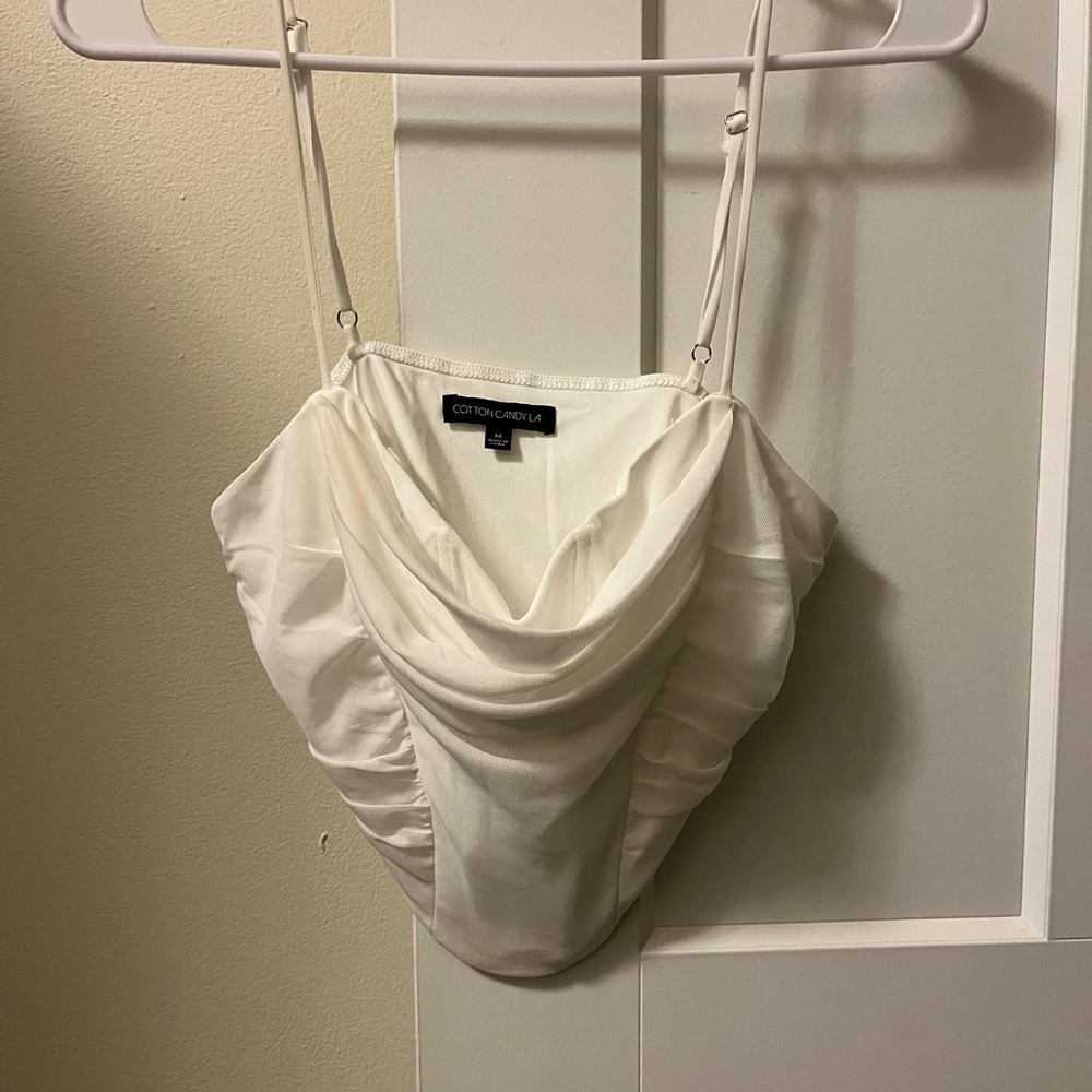 Cotton Candy Cream Cowl Neck Camisole